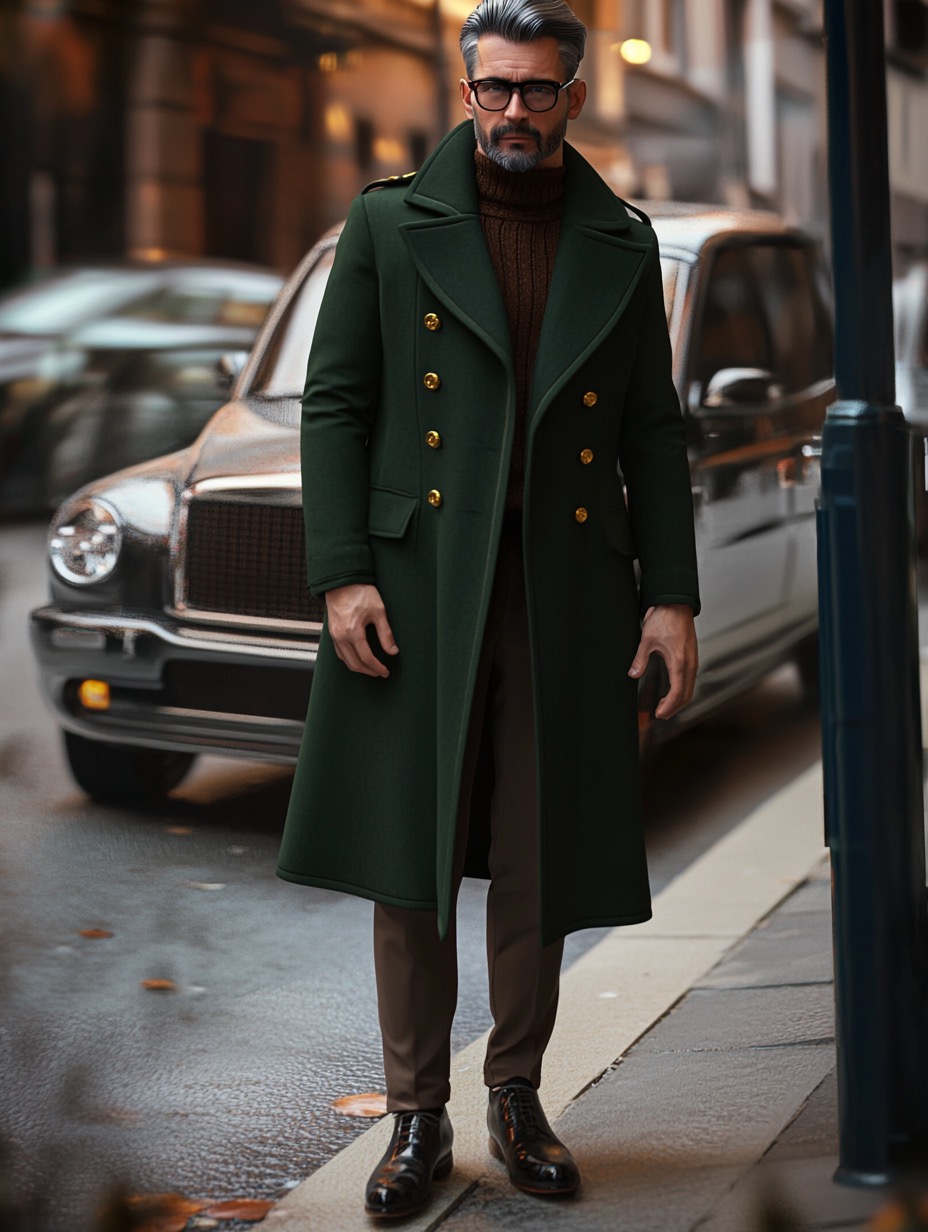 dark green wool coat