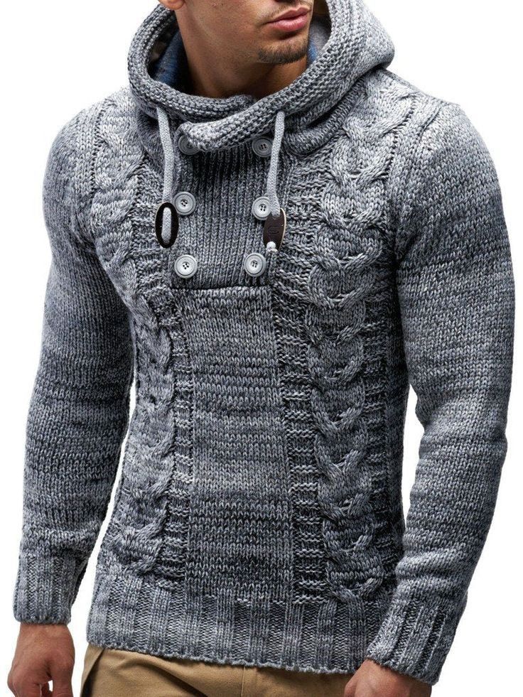 mens grey cable knit sweater