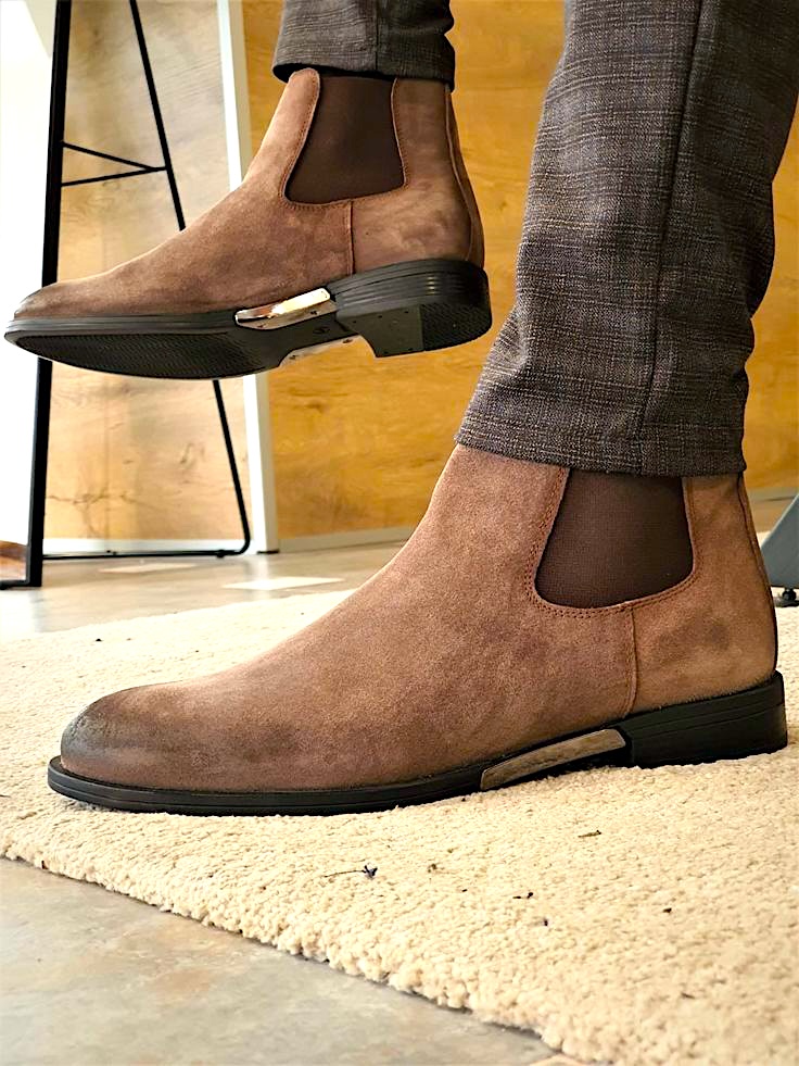 mens torino mink suede chelsea boots