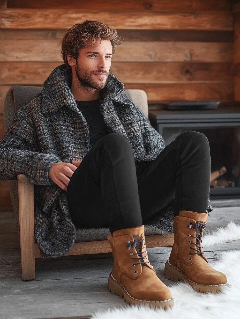 brown leather winter boots