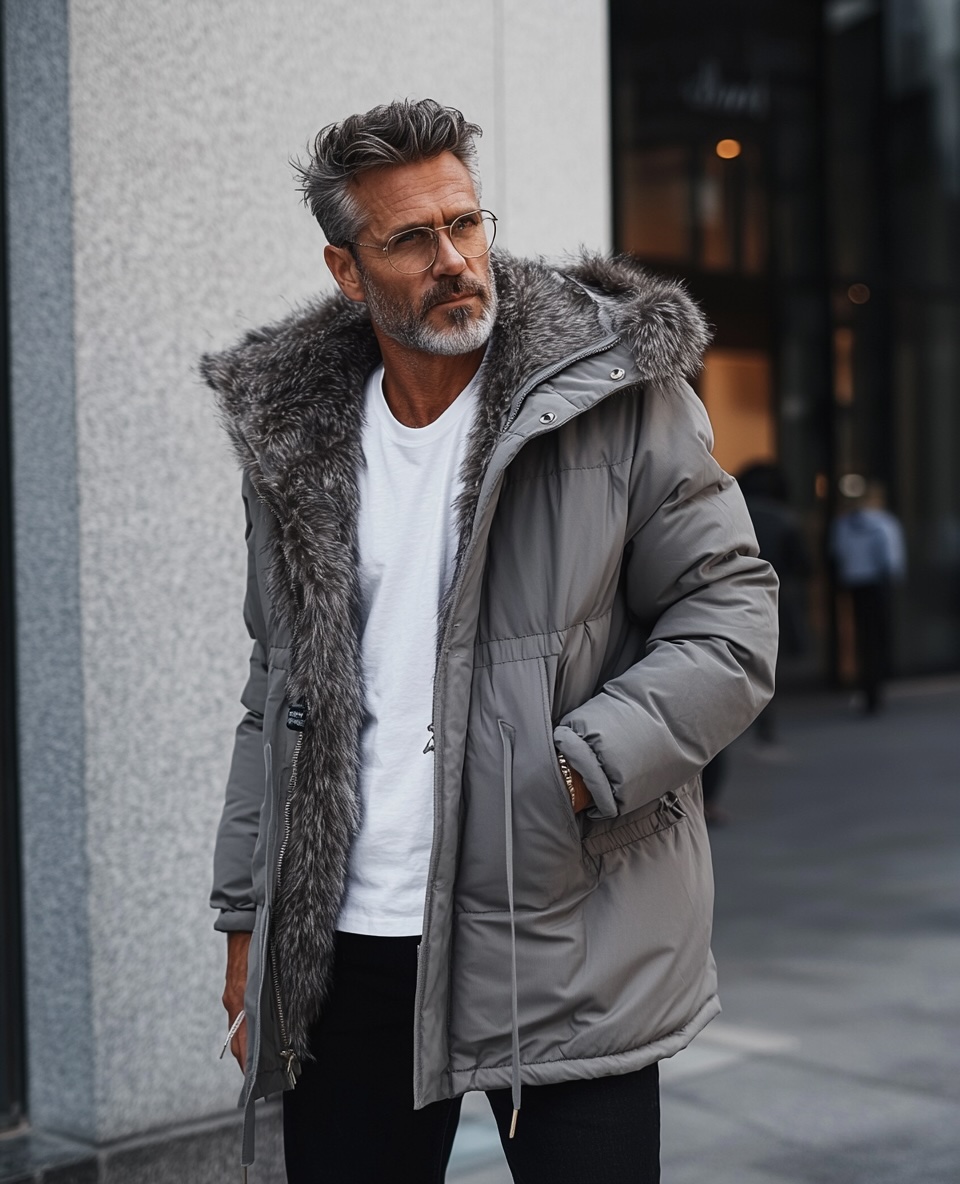 mid length puffer cat with fur