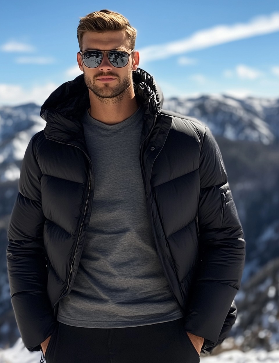 short puffer jacket for winter