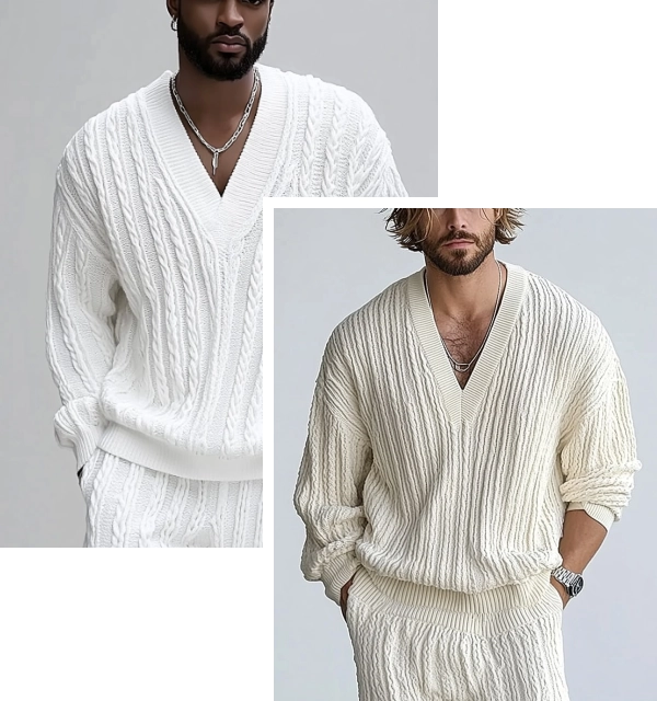 Top Picks: Best Men's White Sweaters for Cozy Winter Evenings at Home headline