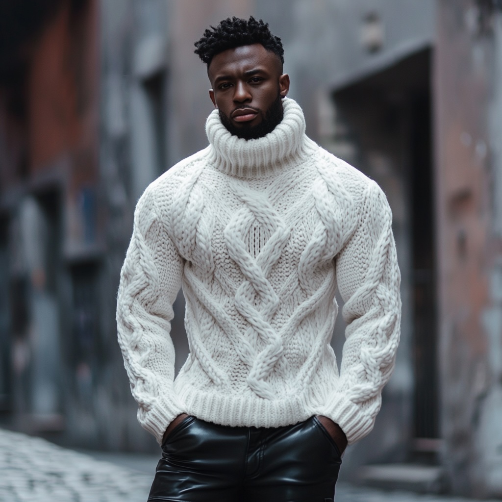 classic white knitted sweater for elegant look
