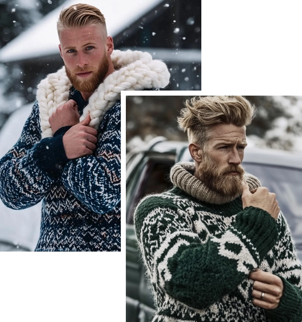 Embrace Nordic Style: Rough Knitted Sweaters for Men headline