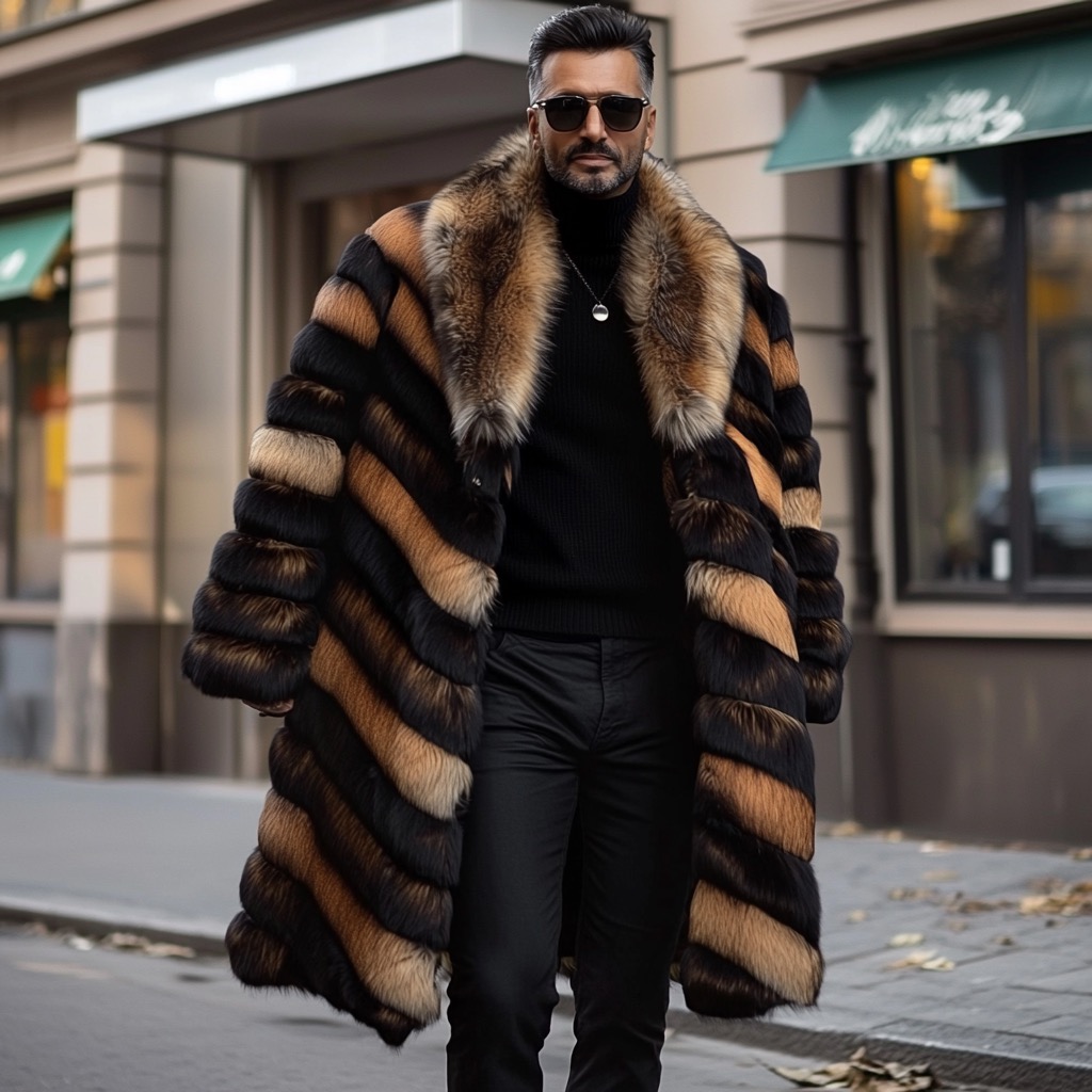 luxury mink fur coat for men