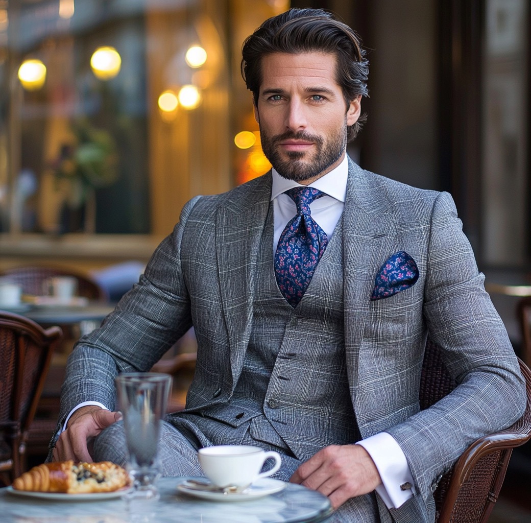 classic elegant grey tailored suit