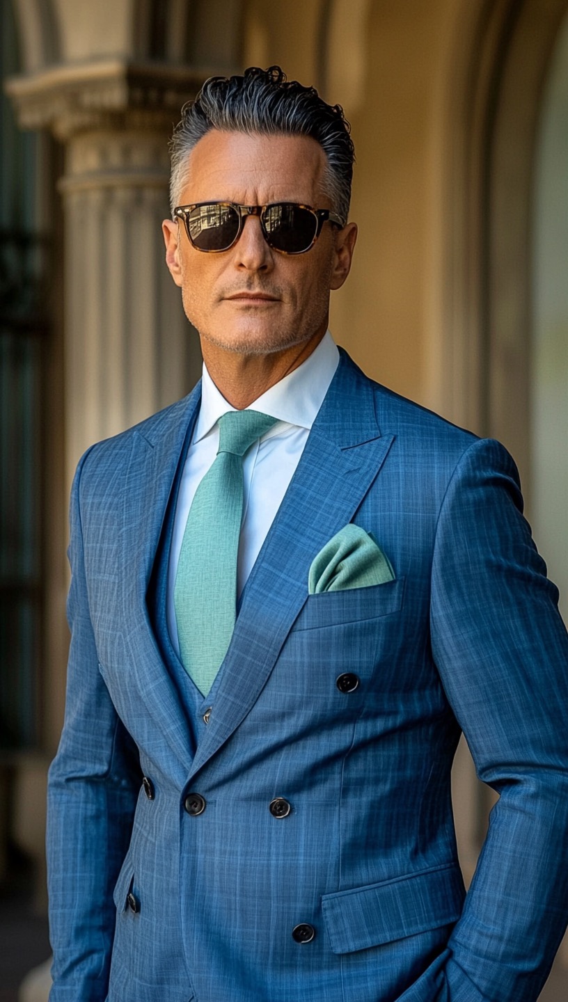 classic cut blue tailored suit