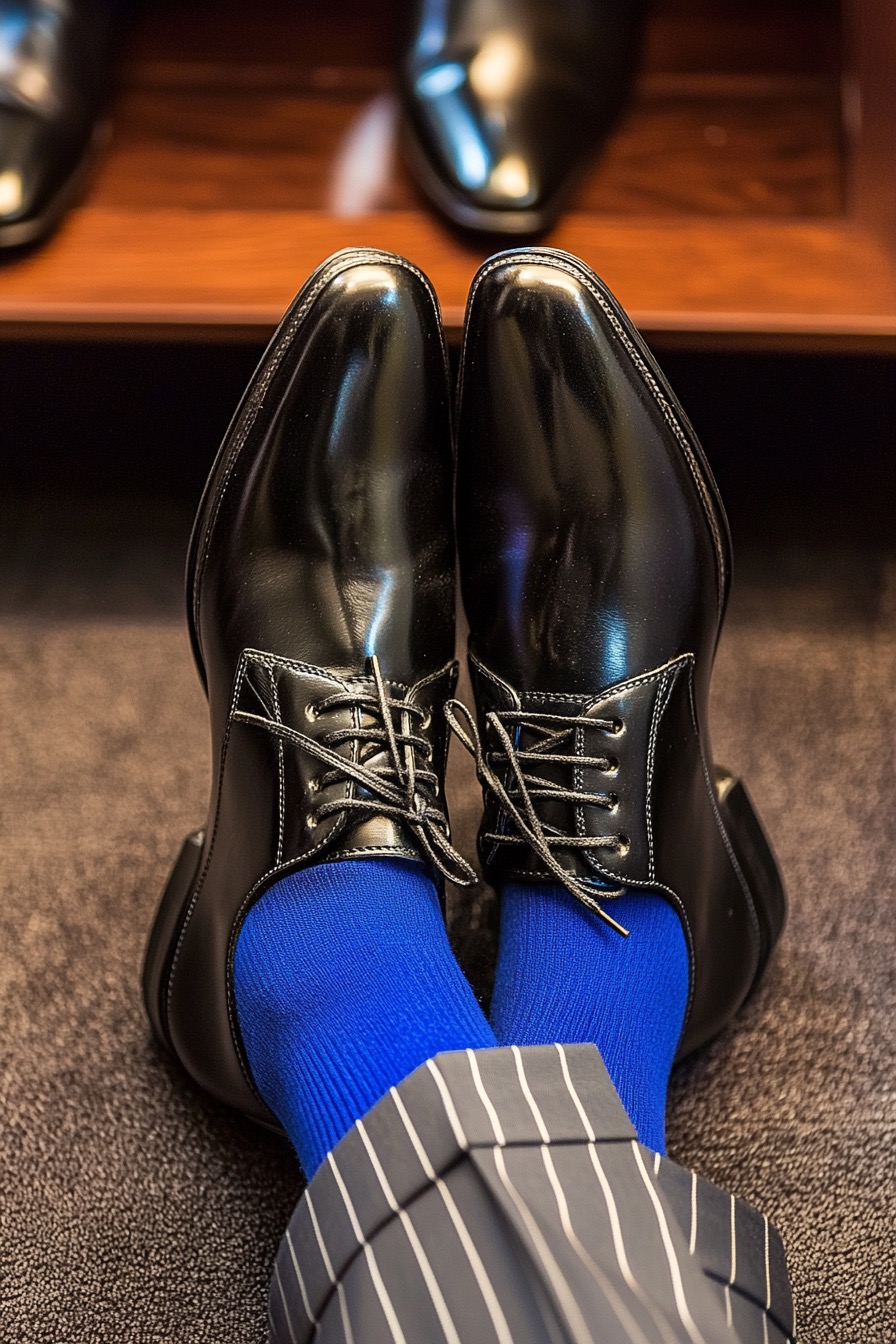 dendy style with black leather shoes