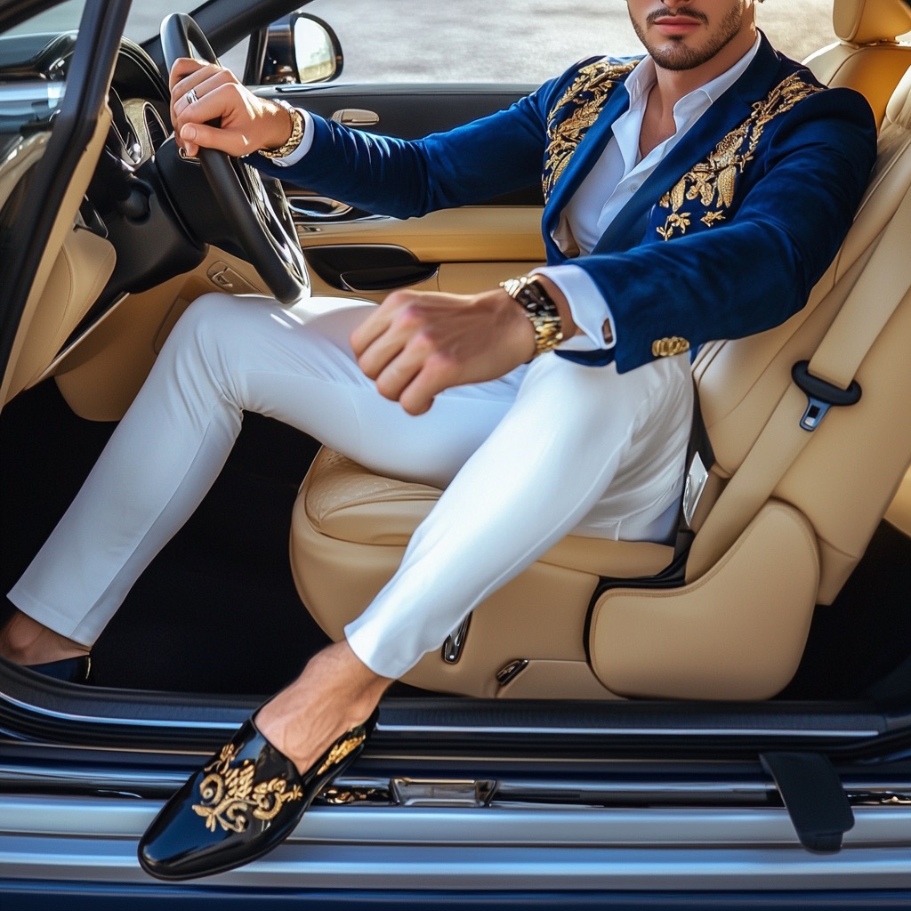 dandy style with patent leather shoes