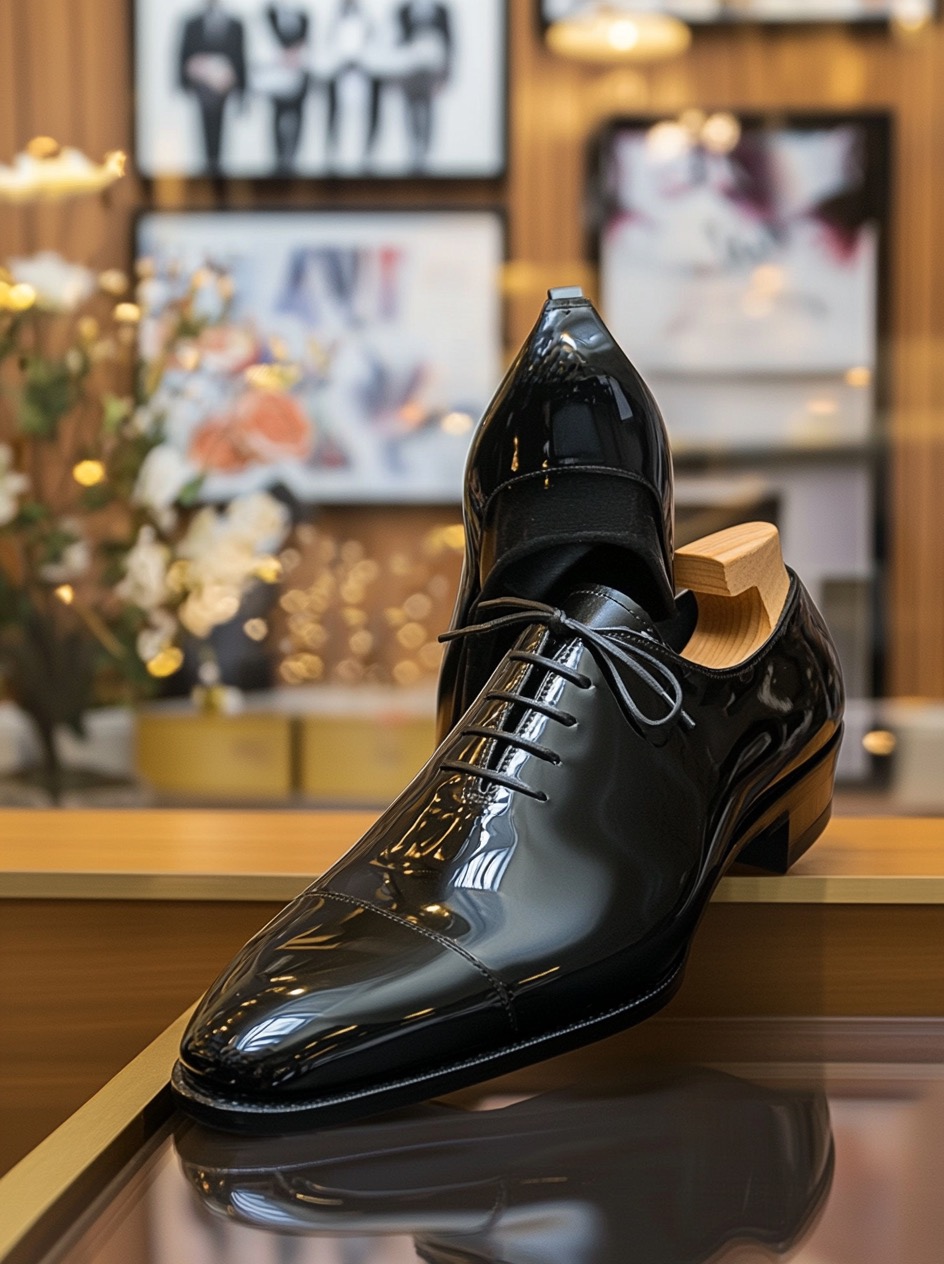 gentleman style with patent shoes