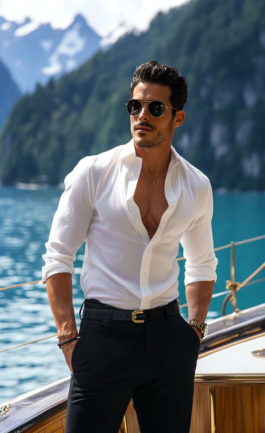 white shirt black formal trousers