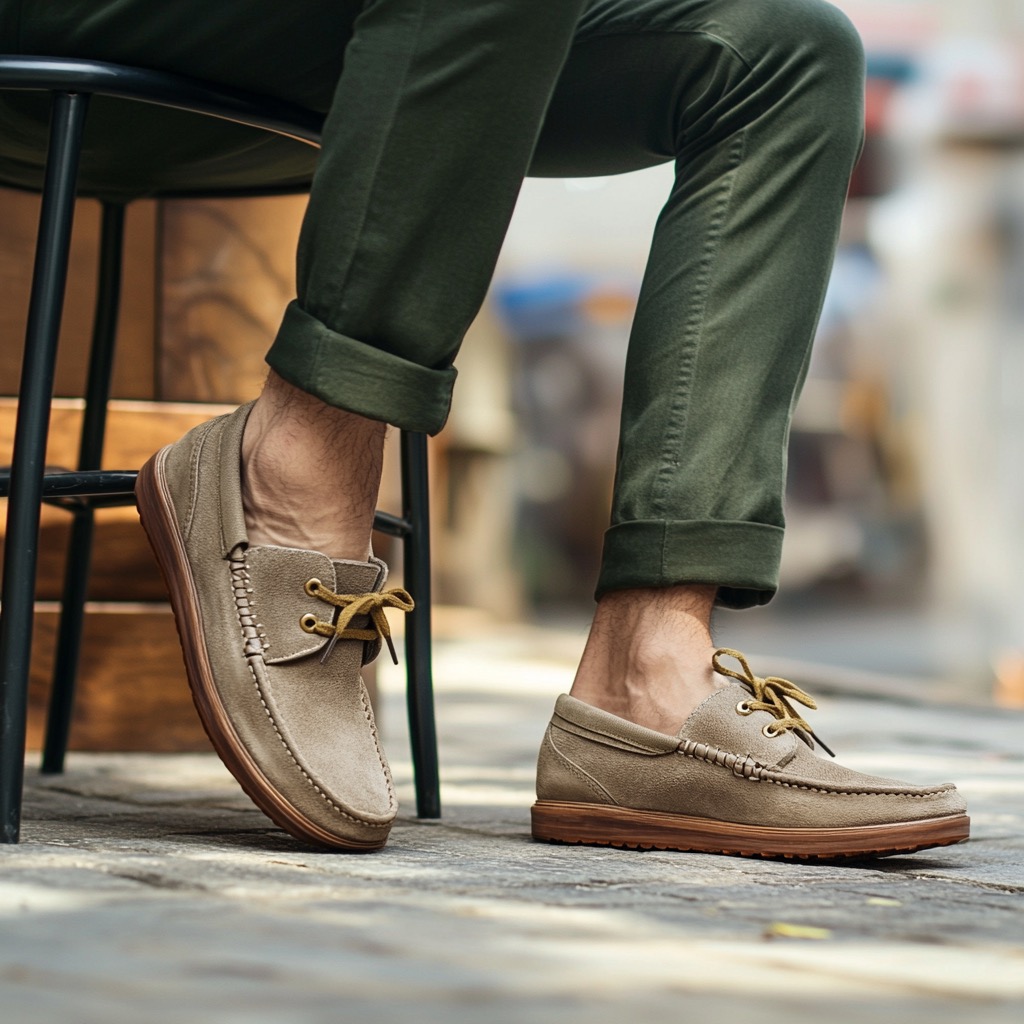 grey suede loafers for city exploration