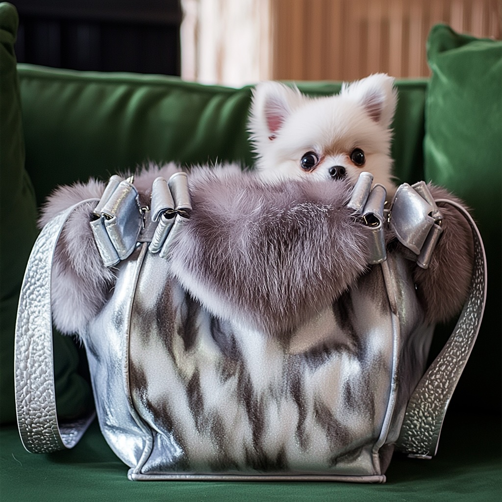 mink fur carrier for pets