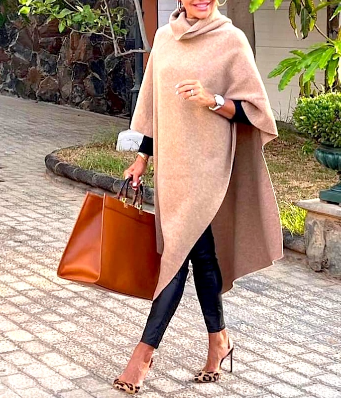 angora knitted poncho