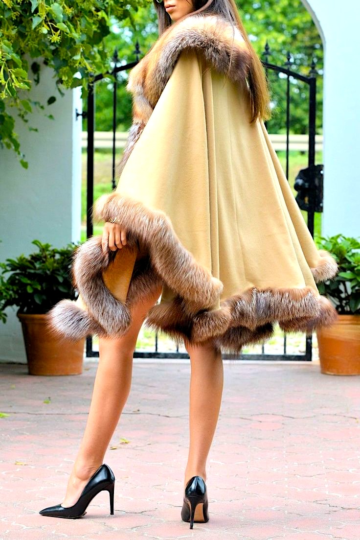 elegant fur cape for women