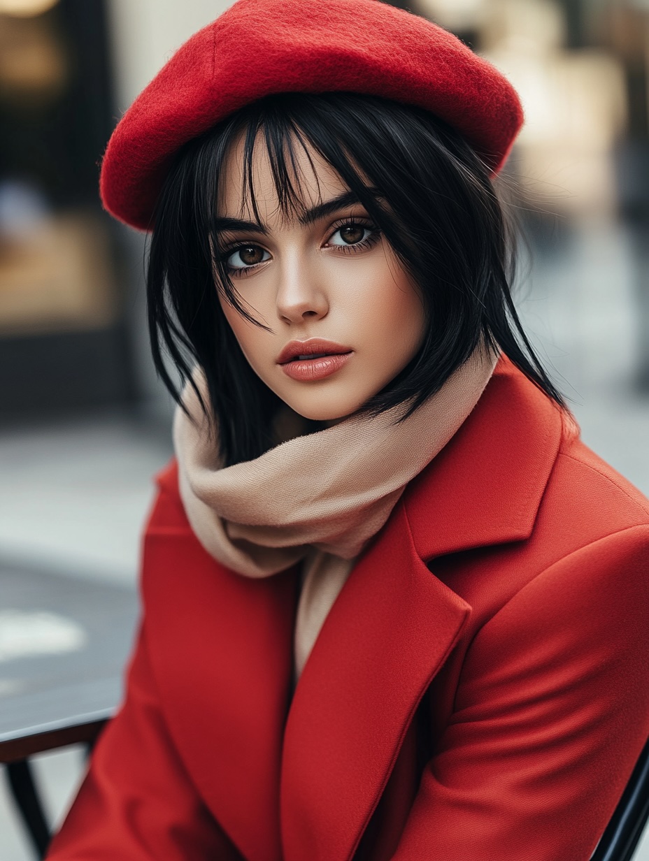 elegant red french beret