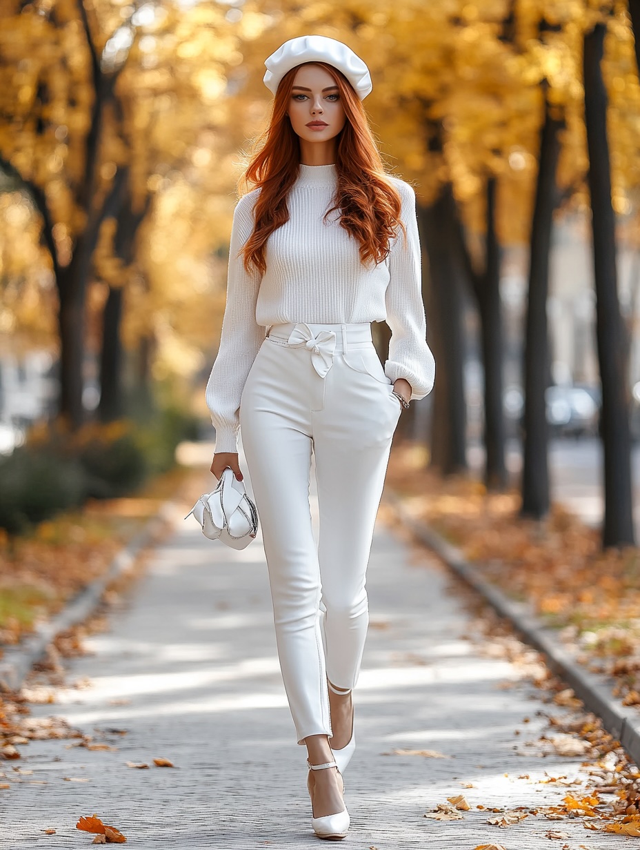 white french beret for stylish autumn