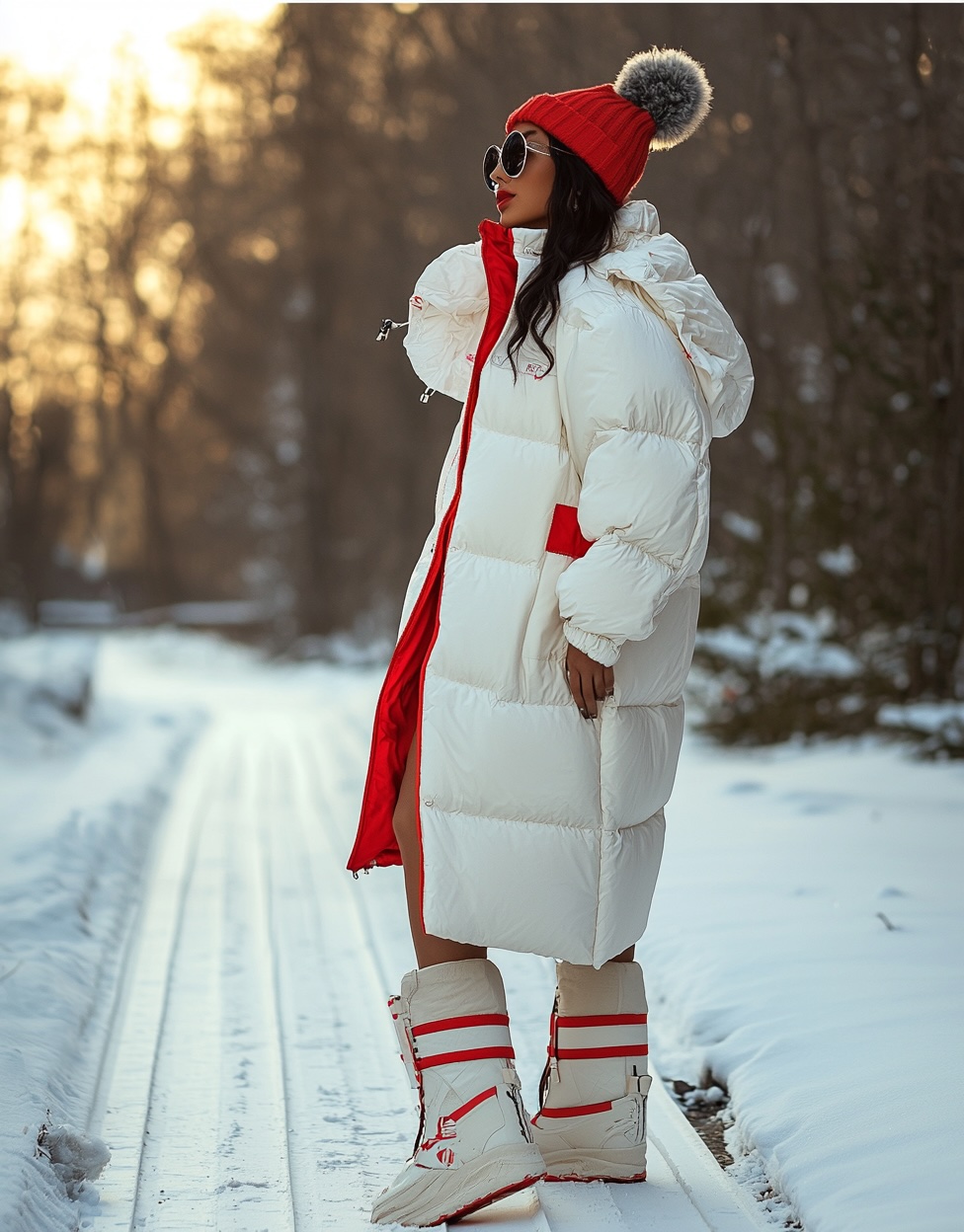 white snow boots for winter resort