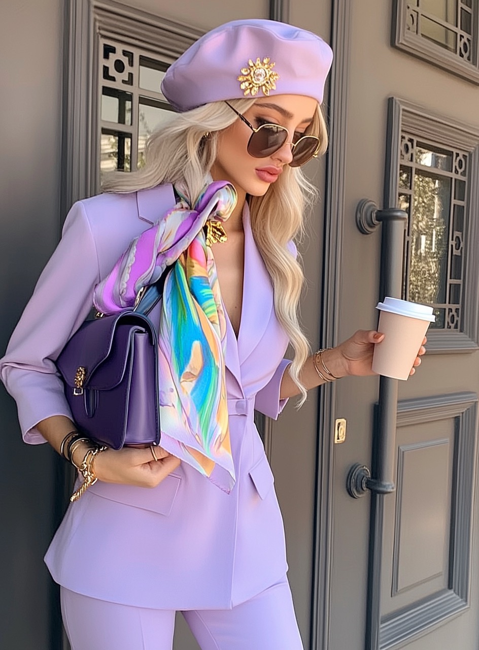 soft lavender business suit