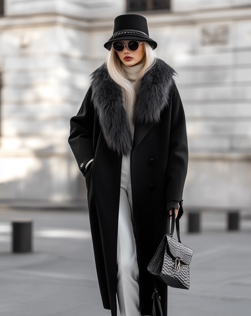 classic black wool coat