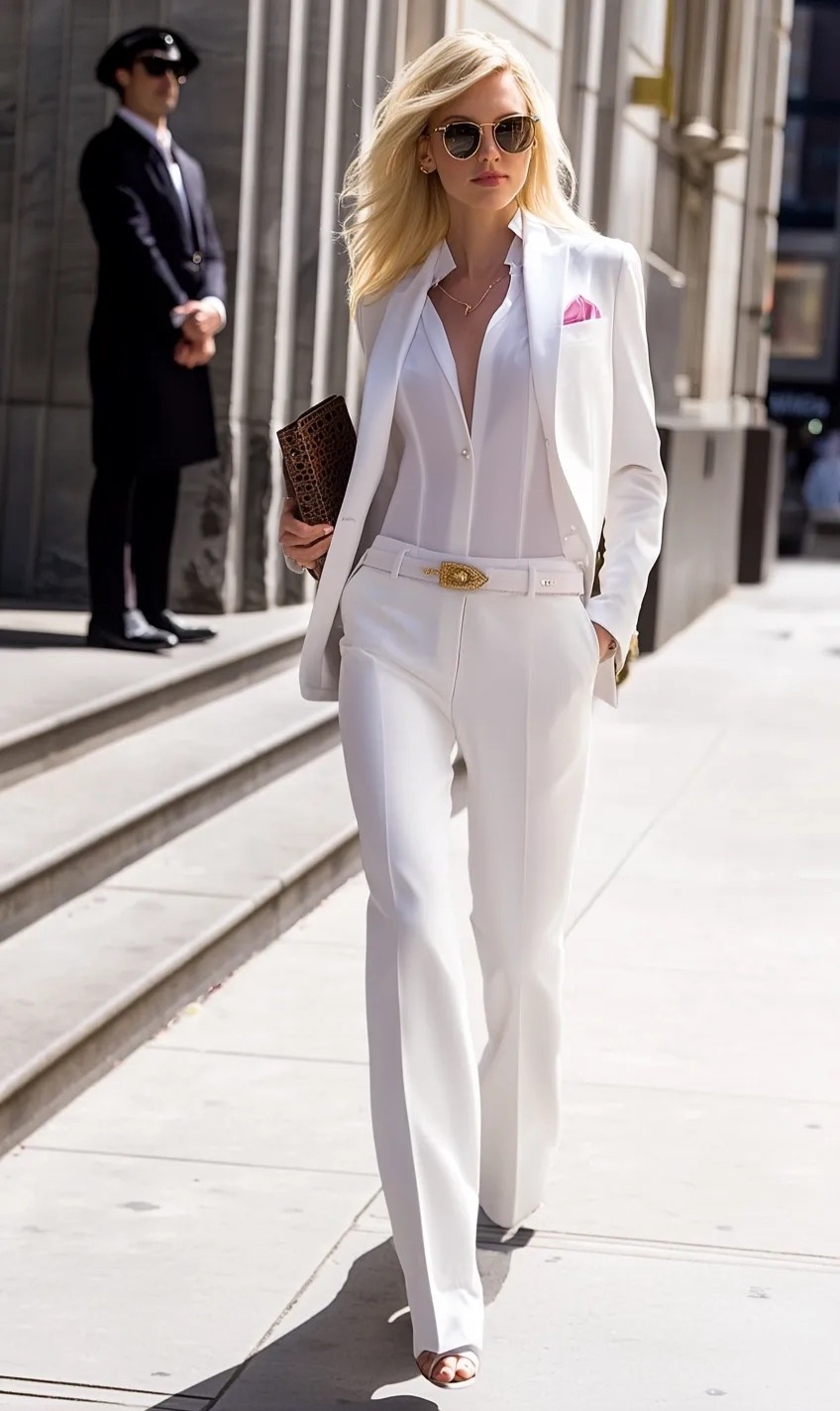 white trouser suit for business women