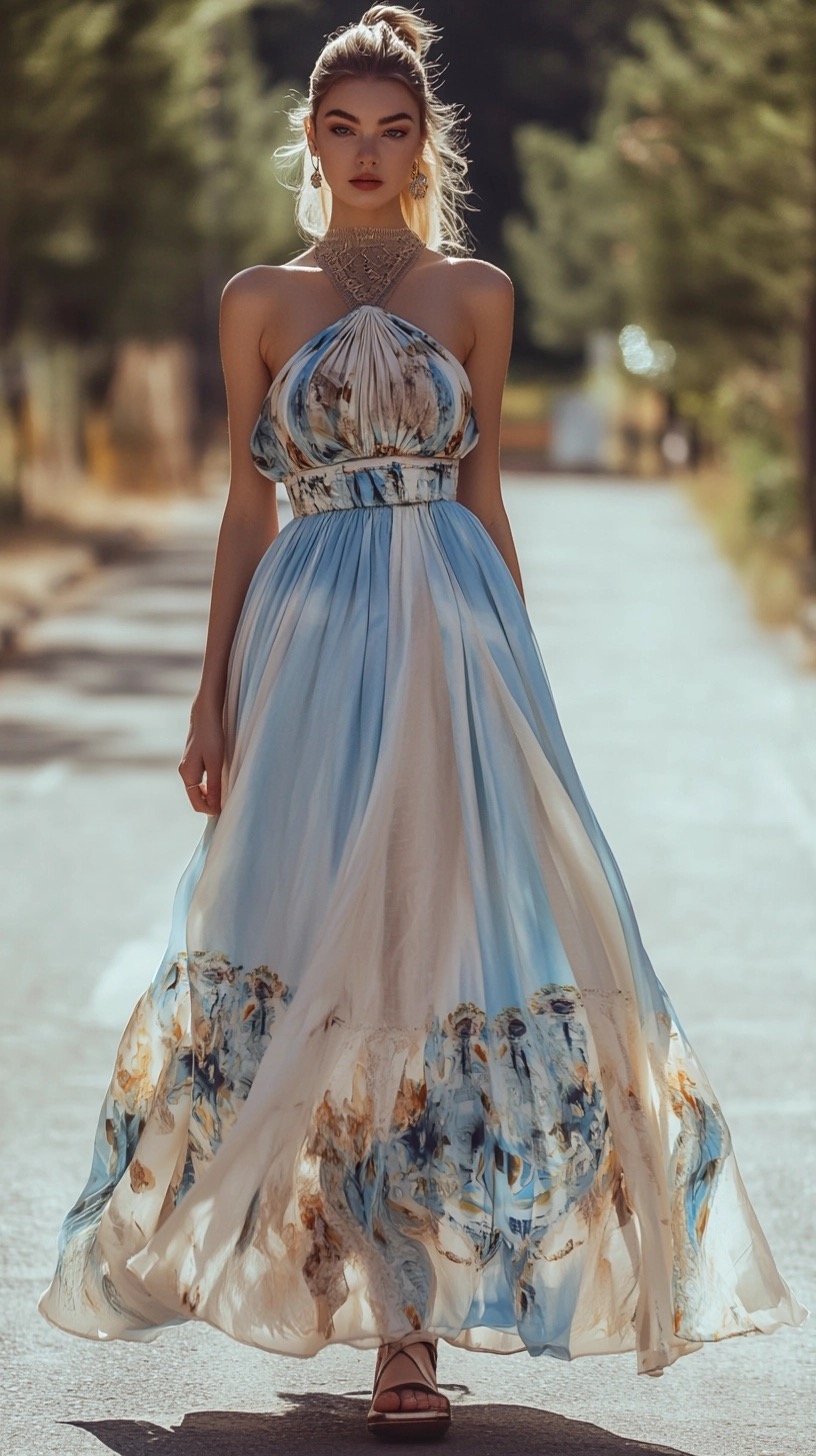 light blue maxi sundress