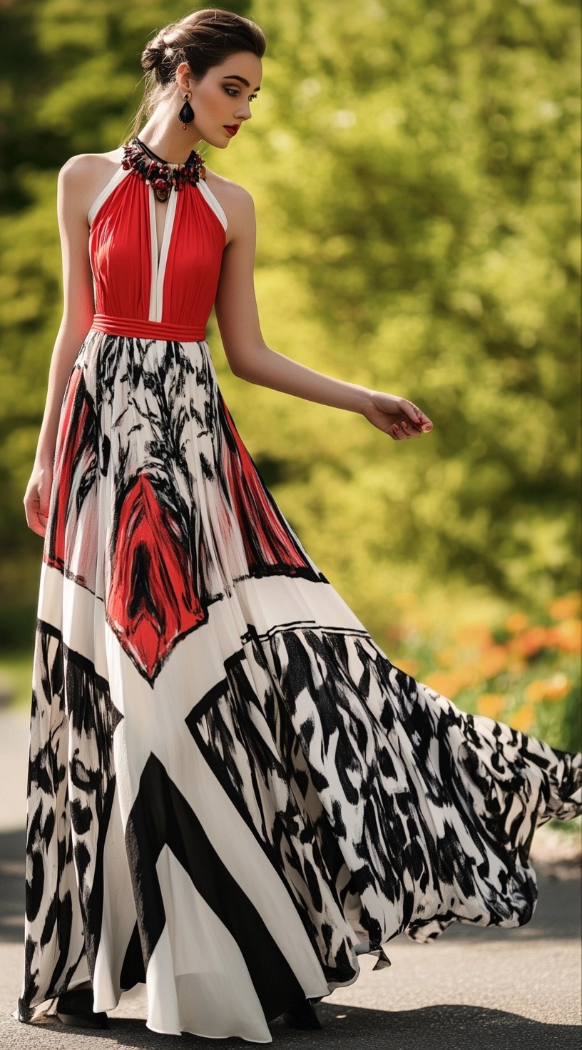 red and white sarafan