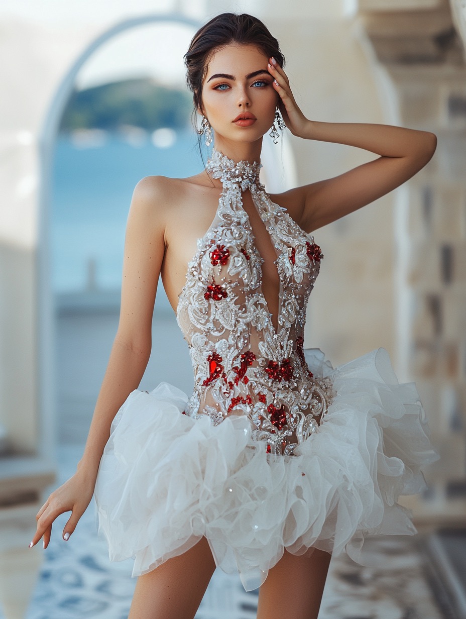 Enchanting White Embroidered Mini Dress